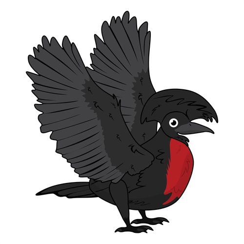 Jungle Safari Exotic Umbrella Bird Transparent Sticker